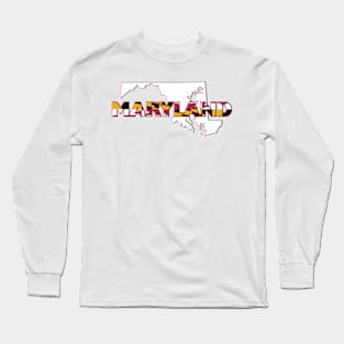 Maryland Colored State Letters Long Sleeve T-Shirt